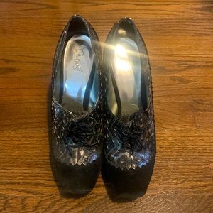 Carlos Santana Python Suede platform heels